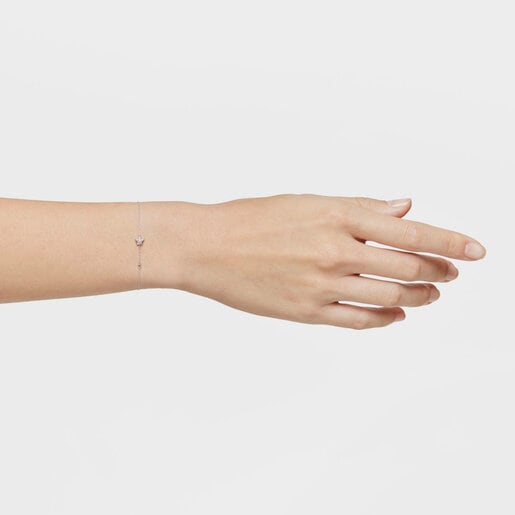 White-gold star Chain bracelet with diamonds TOUS Grain