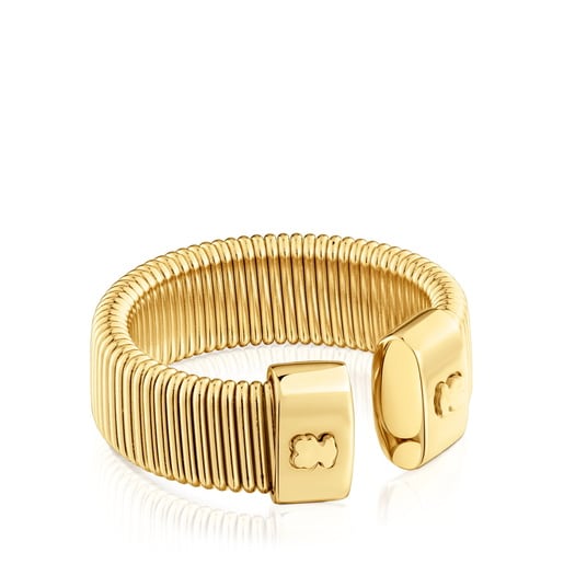 Anillo abierto de acero dorado Bulevard