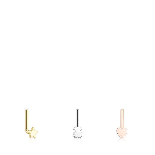 Pack of tricolored steel TOUS Basics nose Piercings | TOUS