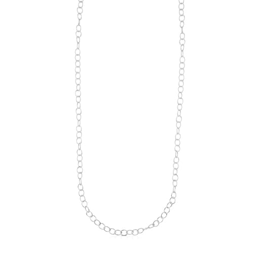 Collaret llarg de plata amb anelles grans, 80 cm Chain