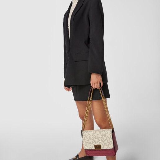 ショルダーバッグ  Kaos Legacy  Kaos柄  M  ベージュ・ワインレッド