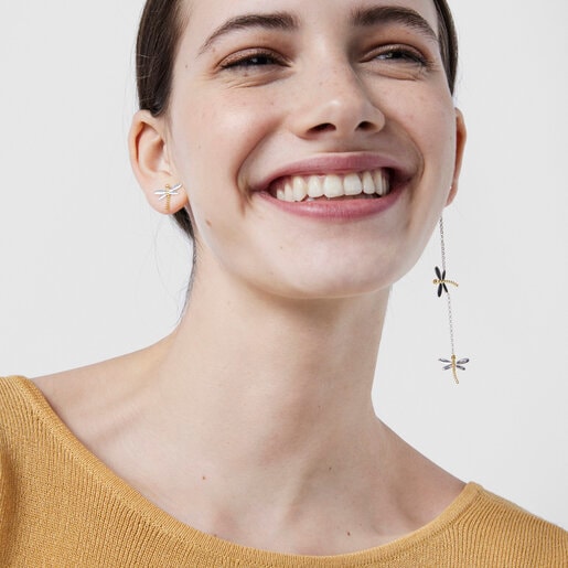 シルバーとゴールドゴールドコーティングのピアス Real Mix Bera