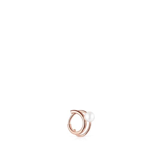 TOUS Basics Earcuff in Rose Silver Vermeil with Pearl | TOUS