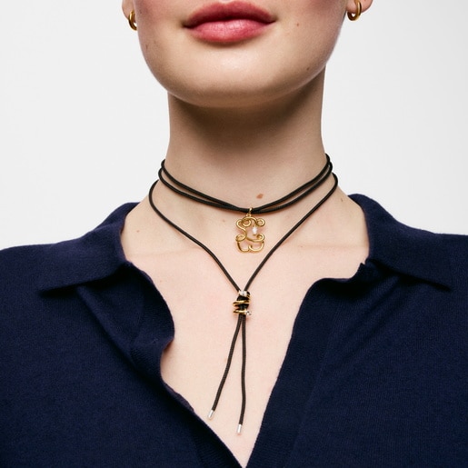 18ktゴールドコーティング・シルバーに、ラボグロウンダイヤモンドを添えた22 mm大のベア・ペンダントトップ Lio LGD