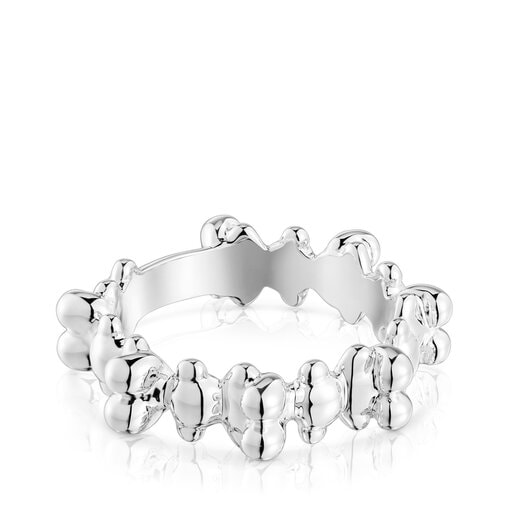 Medium silver ring with bear motifs Bold Bear | TOUS