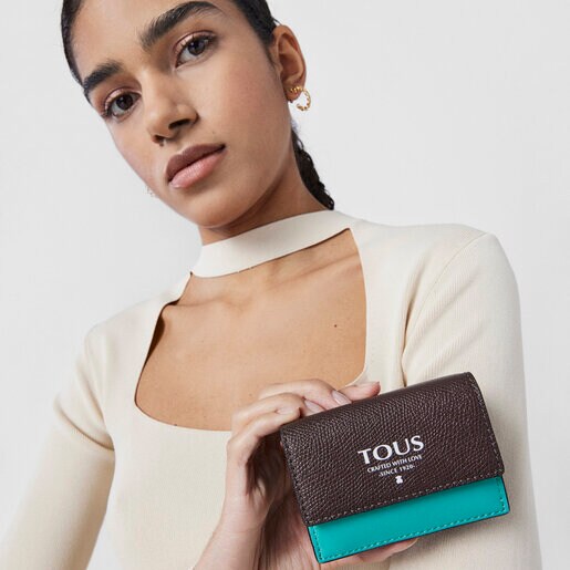 ブラウンのフラップ式スモールコインパース TOUS Funny