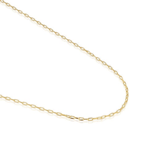 Stříbrný obojkový náhrdelník pozlacený 18karátovým zlatem s oválnými kroužky, o délce 50 cm, z kolekce TOUS Basics