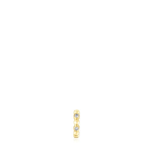 Mały kolczyk kreolka ze złotymi kulkami i diamentami Les Classiques