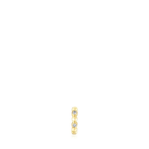 Small Hoop earring with gold balls and diamonds Les Classiques | TOUS