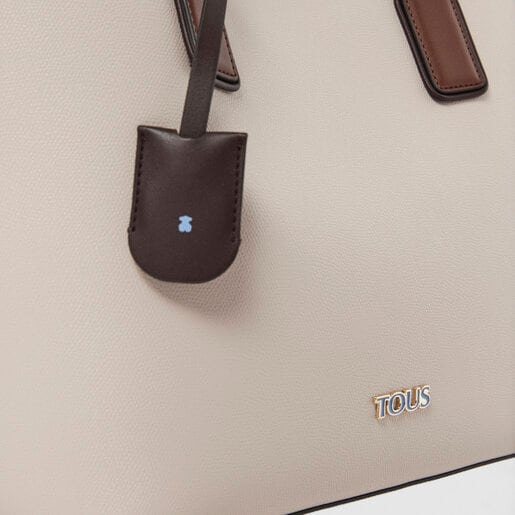 Capazo grande Tous Essential beige y marrón