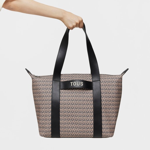 ダークグレーのラージ・トートバッグ TOUS MANIFESTO