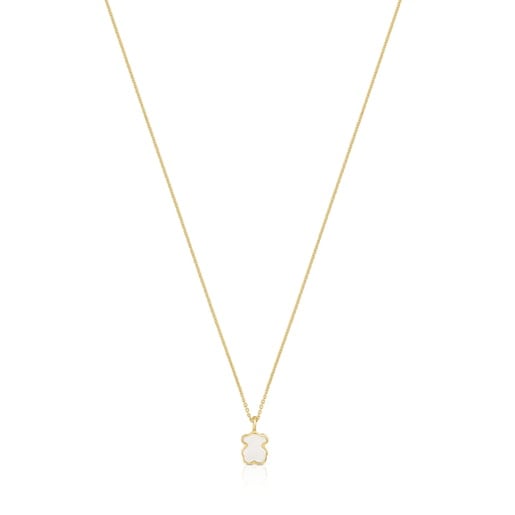 Short 14kt gold Necklace with mother-of-pearl XXS