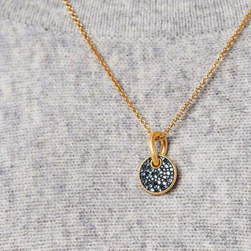 Silver vermeil Luah luna Pendant with sapphires | TOUS