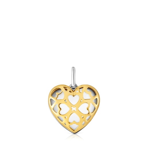 Two-tone double heart Pendant Medallions