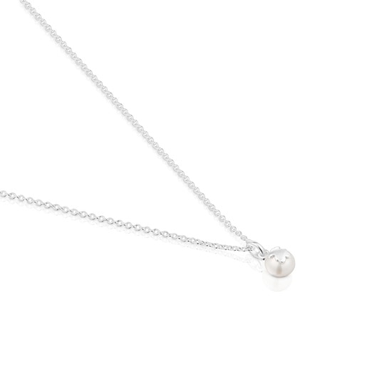 عِقد قصير من الفضة واللؤلؤ المستنبت في المياه العذبة مقاس 6.5 مم من تشكيلة TOUS Icon Pearl