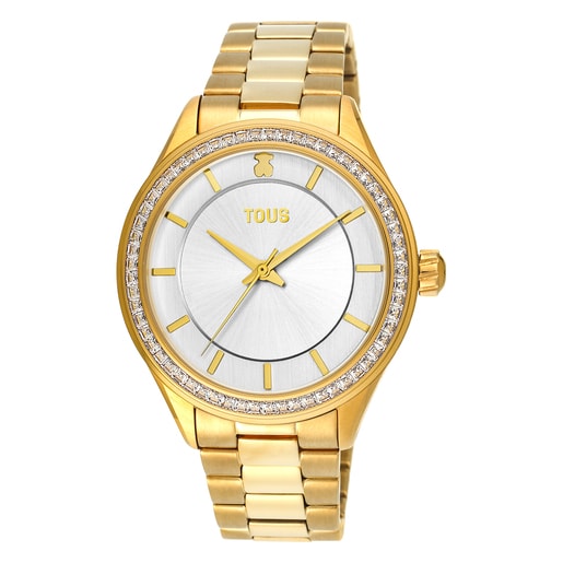 Gold-colored IP Steel Tender Shine Watch with cubic zirconia | TOUS