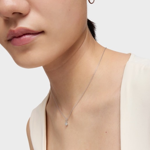 White Gold TOUS Les Classiques Pendant with Diamonds