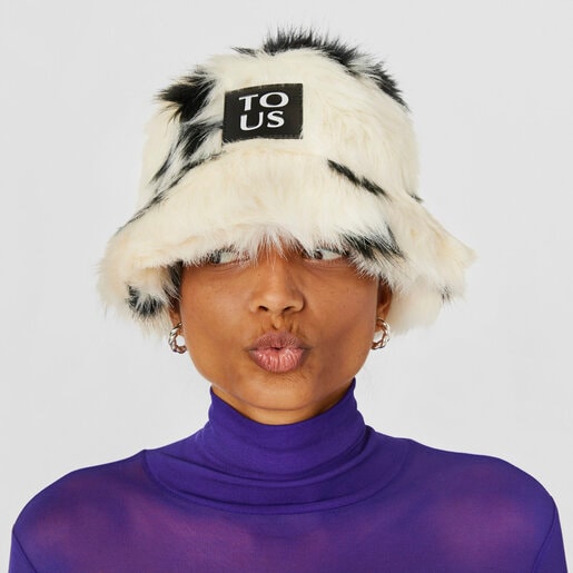 ブラック＆ホワイトのバケットハット TOUS Pop Warm