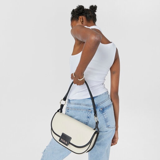 Bolso de hombro beige TOUS Halfmoon