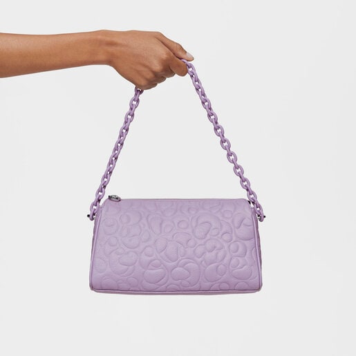 תיק צד גדול TOUS Greta מעור בצבע לילך