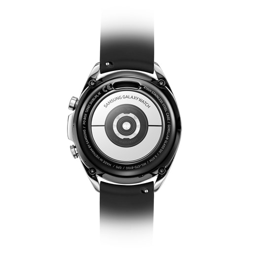 Black IP steel Samsung Galaxy Watch3 by TOUS with black silicone strap