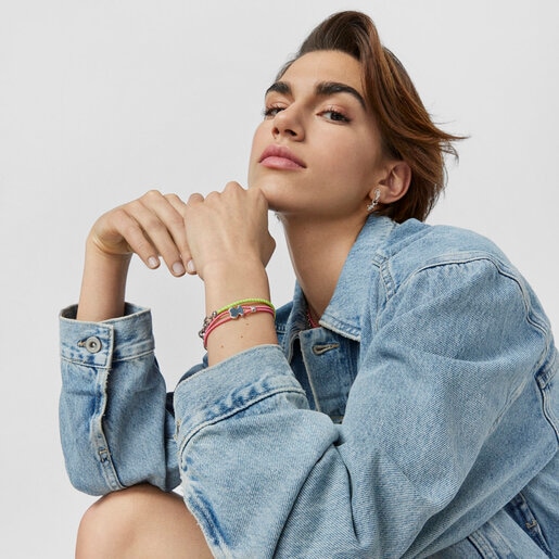 フューシャの伸縮性ブレスレット Sweet Dolls