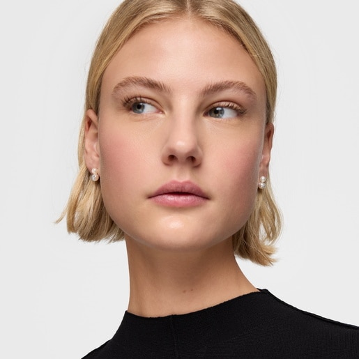 Pearl and silver Double earrings TOUS Icon Pearl