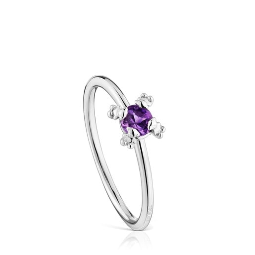 Ring Color Pills aus Silber mit Amethyst