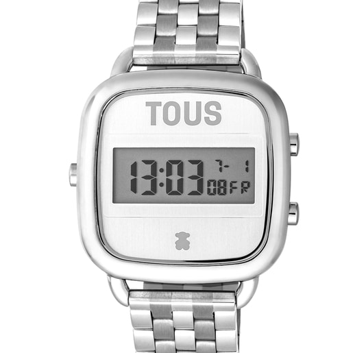 D-Logo Digital watch with steel strap