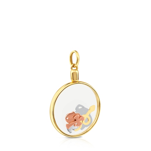 Dije Idol Locket con baño de oro 18 kt sobre plata