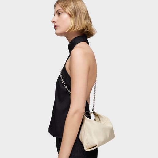 תיק צד מיני TOUS Hold בצבע בז'