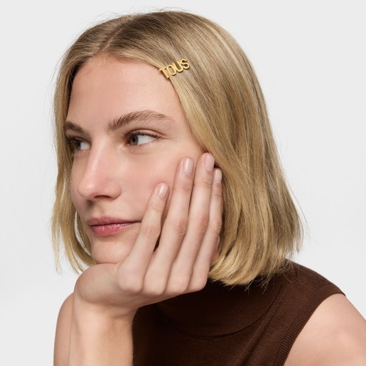 مشبك من الصلب المطلي بأيونات ذهبية اللون من تشكيلة Logo