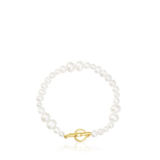 Pulsera de perlas cultivadas con baño de oro 18 kt sobre plata Lure