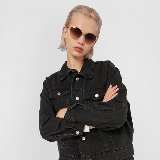 نظارات Metal Pearl شمسية باللون الذهبي