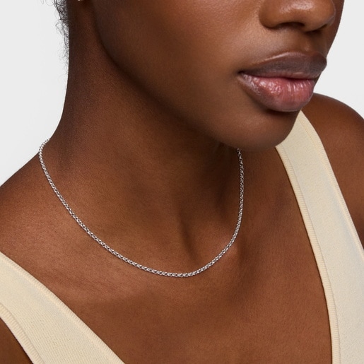 Collier ras du cou TOUS Chain en Argent avec anneaux ronds, 40 cm.
