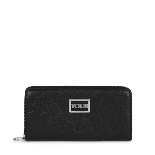 Medium black leather Tous Script wallet