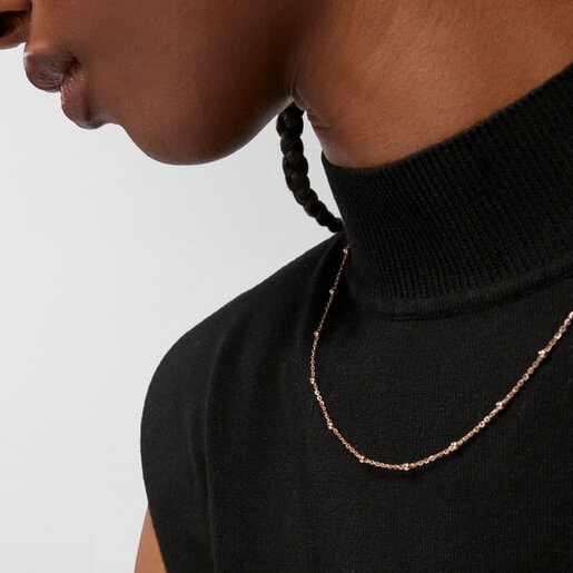 チェーン TOUS Chains ボールコンビ・45cm　ピンクゴールドコーティング　2.5mm