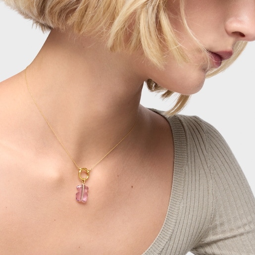 ダイヤモンド、アメジスト、14ktゴールドのベアペンダントトップ Sweet Dolls