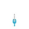Silver single Hoop earring with blue motif pendant TOUS MANIFESTO
