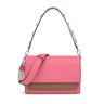 ピンクとアースカラーのミディアム・クロスボディバッグ Audree Saffiano