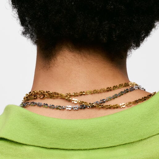 Short gold-colored steel Necklace with bear motifs TOUS Carrusel