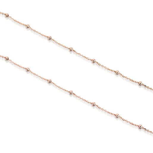 Obojkový náhrdelník TOUS Chain z růžově pozlaceného stříbra