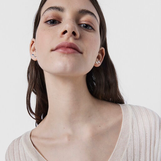 ピアス Real Mix　リーフ  17mm　イエローゴールドコーティング