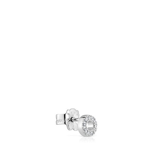 Small white-gold circle Single earring with diamonds TOUS Grain
