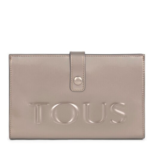 Portefeuille New Dorp moyen gris et fuchsia