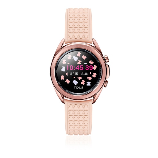 Bronze IP steel Samsung Galaxy Watch3 by TOUS with nude colored