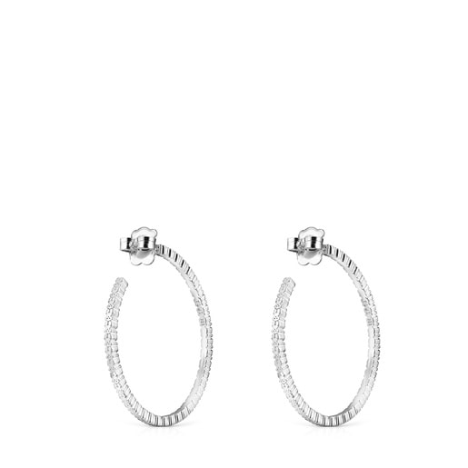 Boucles d’oreilles Straight disco grandes en Argent