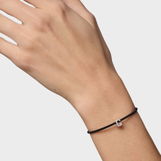 Charm TOUS Mesh Tube de plata letra G 7 mm