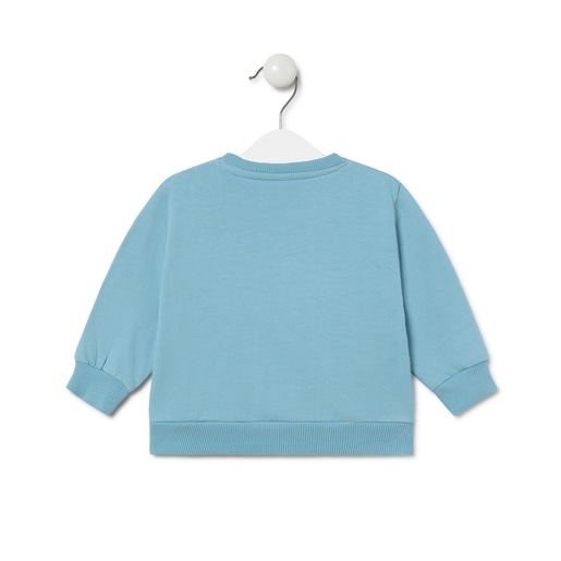 Sweatshirt estampada Casual Azul Celeste