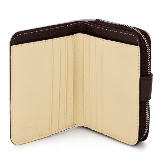 Small mauve New Dubai Saffiano Wallet